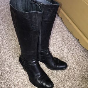 Born Crown Black Leather Knee High Boots 9 1/2 M